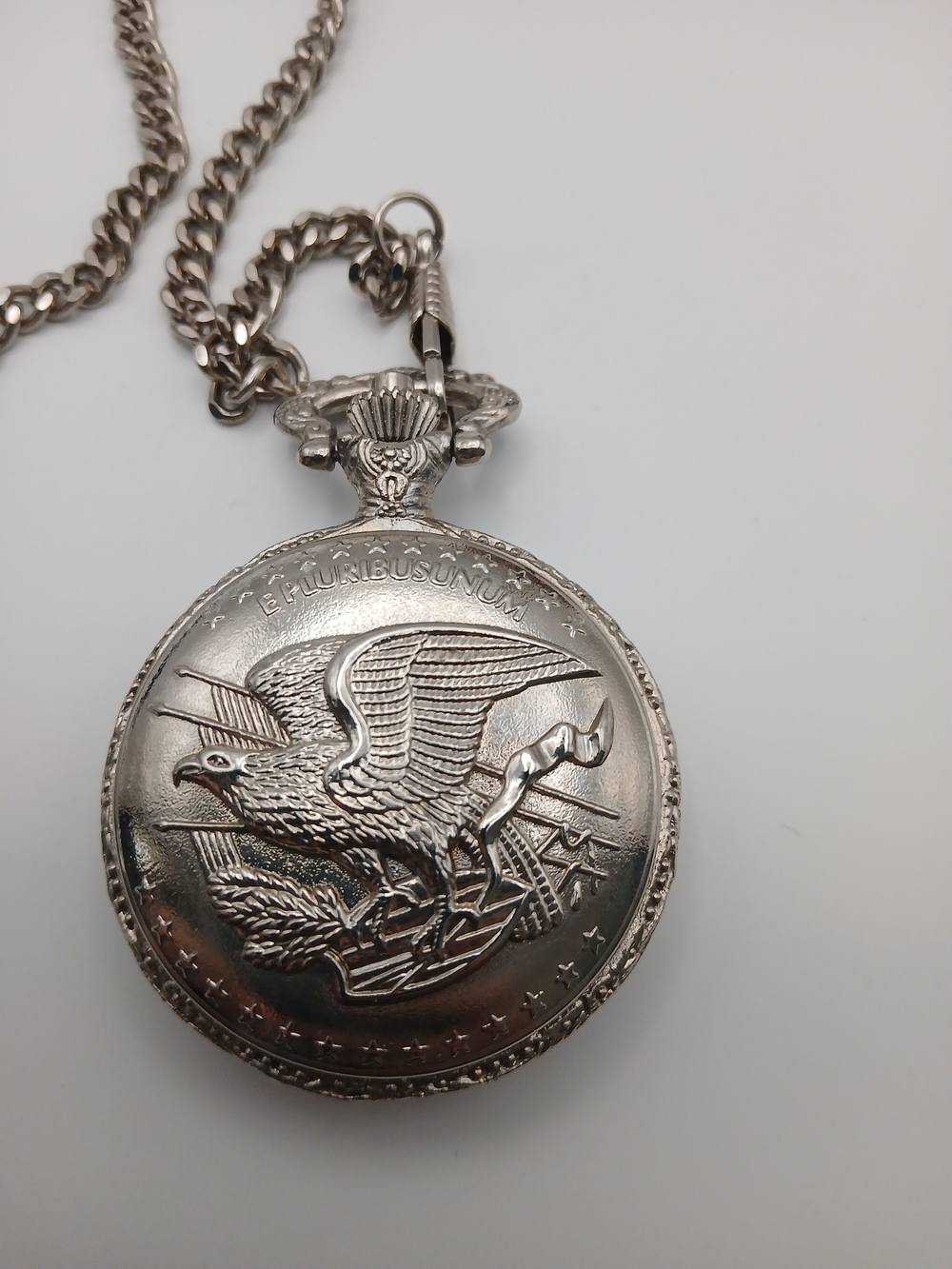 American Historic Society Quartz Pocket Watch Walking Liberty Half Dollar Style - Picture 4 of 6